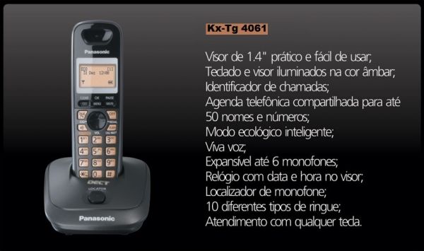 Aparelho telefônico sem fio TG4061